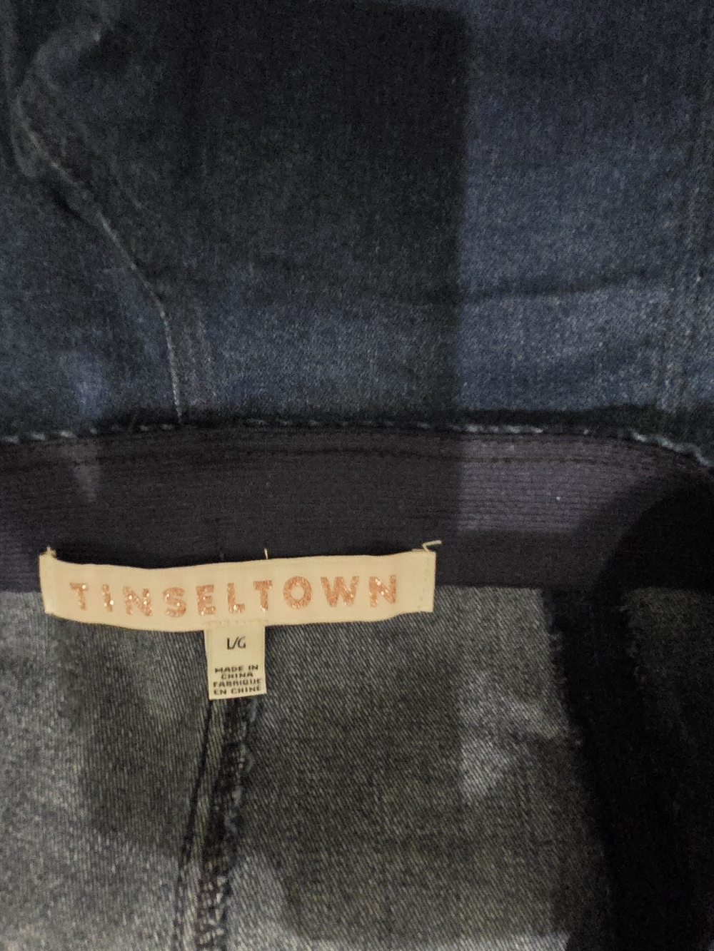 Tinseltown Dark Blue Flare Jeans with Elastic Waist - Picture 6 of 7